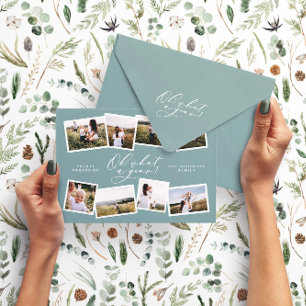 Cartes Pour Fêtes Annuelles Moderne minimum 8 photo nouvelle année bleu