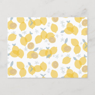 Cartes Pour Fêtes Annuelles Moderne Pastel Citrus Lemons Motif