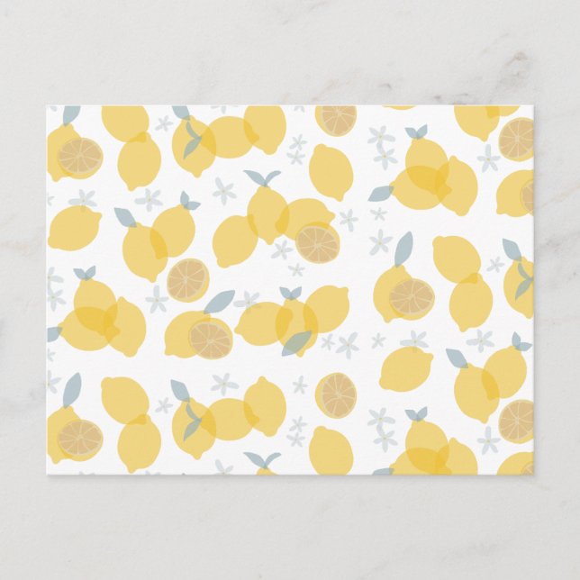 Cartes Pour Fêtes Annuelles Moderne Pastel Citrus Lemons Motif (Devant)