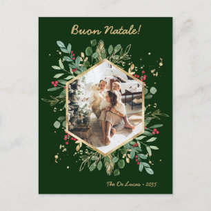 Cartes Pour Fêtes Annuelles Moderne Photo de Feuillage Botanique Buon Natale