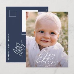 Cartes Pour Fêtes Annuelles Moderne photo de Noël minimaliste élégante fête