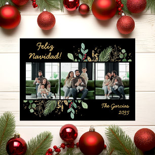 Cartes Pour Fêtes Annuelles Moderne Photo de Verdure Botanique Joyeux Noel