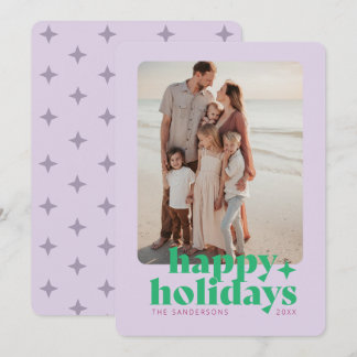 Cartes Pour Fêtes Annuelles Moderne Photo Lavande Violet Graphique