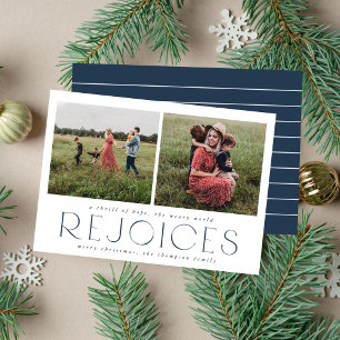 Cartes Pour Fêtes Annuelles Moderne, Réjouissez-vous au minimum Photo de Noël 