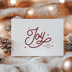 Cartes Pour Fêtes Annuelles Moderne Retro Joie Noël Entreprise Entreprise Roug