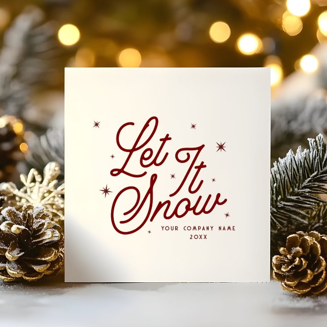 Cartes Pour Fêtes Annuelles Moderne Rétro Laissez-le neiger Noël Nom d'entrepr (Créateur téléchargé)