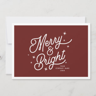 Cartes Pour Fêtes Annuelles Moderne Retro Merry et Bright Stars Business Red