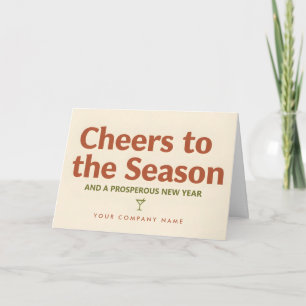 Cartes Pour Fêtes Annuelles Moderne Rétro Script Toast à la Saison