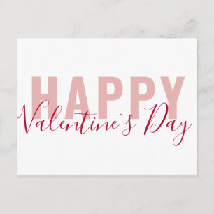 Cartes Pour Fêtes Annuelles Moderne Rose Rouge Joyeux Saint-Valentin Script