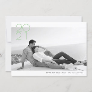 Cartes Pour Fêtes Annuelles Moderne sauge vert Bonne année 2020 photo
