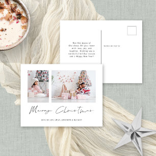 Cartes Pour Fêtes Annuelles Moderne Simple 2 Photos Joyeux Noël
