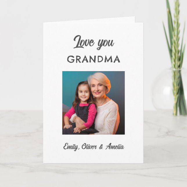 Cartes Pour Fêtes Annuelles Moderne Simple Amour vous Grand-mère Photo (Devant)