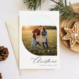 Cartes Pour Fêtes Annuelles Moderne Simple Arche Joyeux Noël Photo de Famille