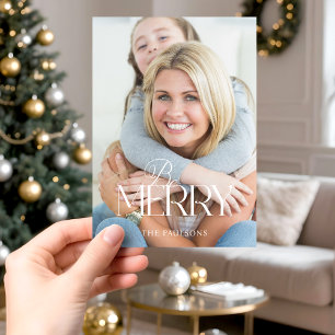 Cartes Pour Fêtes Annuelles Moderne Simple Be Merry Typographie 1 Photo