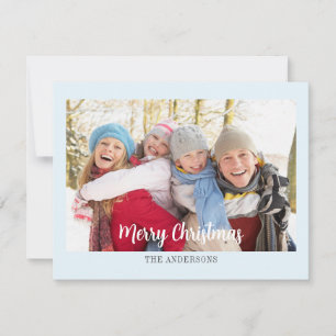 Cartes Pour Fêtes Annuelles Moderne Simple Ice Blue Photo Appartement de Noël