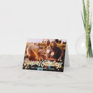 Cartes Pour Fêtes Annuelles Moderne Simple Jouer Salutations Stars Photo de fa