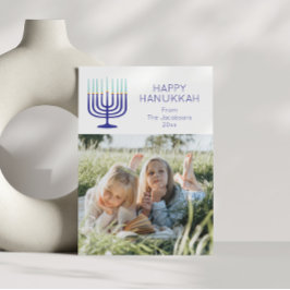 Cartes Pour Fêtes Annuelles Moderne Simple Menorah Hanoukka Deux photos