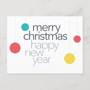 Cartes Pour Fêtes Annuelles Moderne, simple, vibrant, amusant "Joyeux Noël"