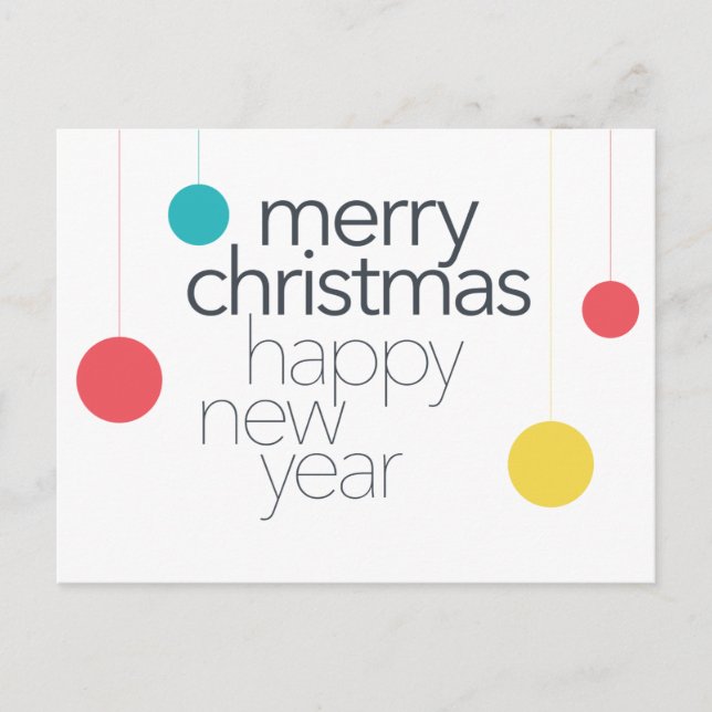 Cartes Pour Fêtes Annuelles Moderne, simple, vibrant, amusant "Joyeux Noël" (Devant)