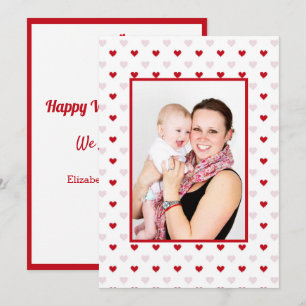 Cartes Pour Fêtes Annuelles Moderne Valentine's Day Hearts Photo Custom Red