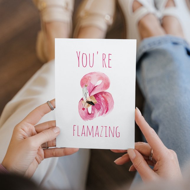 Cartes Pour Fêtes Annuelles Moderne Vous Flamazirez Beauté Flamant rose rose (Créateur téléchargé)