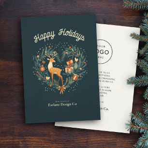 Cartes Pour Fêtes Annuelles Moderne Woodland Heart Petite entreprise de bureau