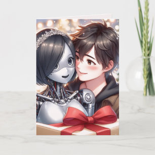 Cartes Pour Fêtes Annuelles Moe Chatbot Amour Robot Homme Femme Anime Noël