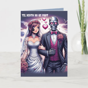 Cartes Pour Fêtes Annuelles Moe Femme Chatbot Robot Mariage Halloween gothique