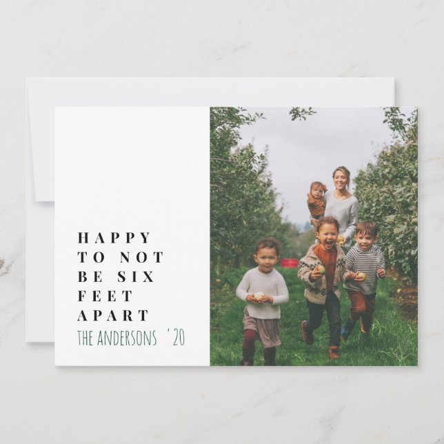 Cartes Pour Fêtes Annuelles Moins moderne typographie photo vert (Devant)