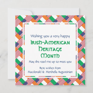CARTES POUR FÊTES ANNUELLES MOIS DU PATRIMOINE IRLANDAIS-AMÉRICAIN
