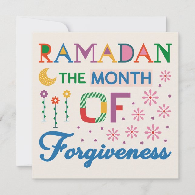 Cartes Pour Fêtes Annuelles Mois Du Ramadan Du Pardon (Devant)