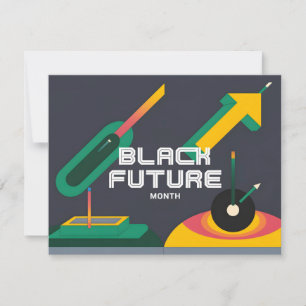 Cartes Pour Fêtes Annuelles Mois Futur Noir - Progrès Géométrique Gras