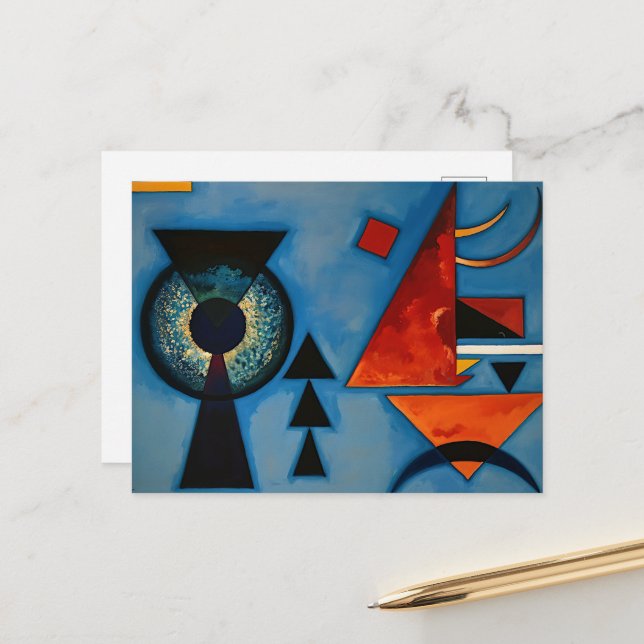 Cartes Pour Fêtes Annuelles Molle rudesse , Vassily Kandinsky (Devant/Arrière en situation)