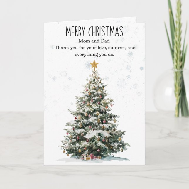 Cartes Pour Fêtes Annuelles Mom and Dad Christmas Folded Holiday Card (Devant)