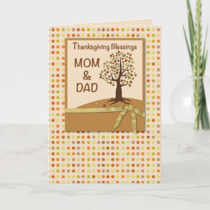 Cartes Pour Fêtes Annuelles MOM & DAD, Bénédiction de Thanksgiving, Pois