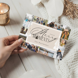 Cartes Pour Fêtes Annuelles Moments De Joyeux Minimaux Année En Revue Collage 