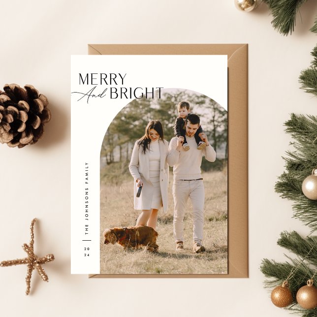 Cartes Pour Fêtes Annuelles Moments familiaux : Joyeux et lumineux Noël photo (Front)