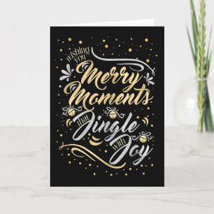 Cartes Pour Fêtes Annuelles Moments Joyeux avec Joie Or Argent Noir