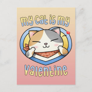 Cartes Pour Fêtes Annuelles Mon chat est My Valentine Calico Cat