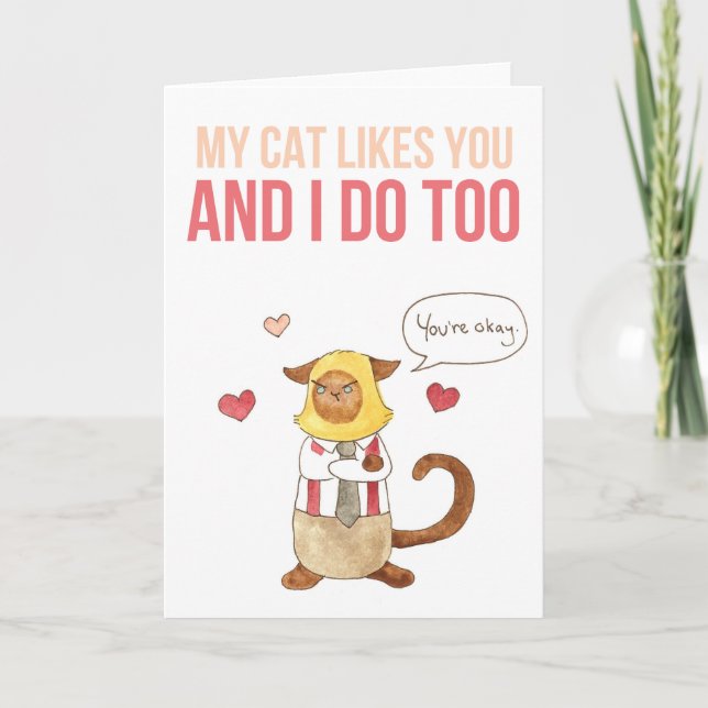 Cartes Pour Fêtes Annuelles Mon chat vous plaît valentine (Devant)