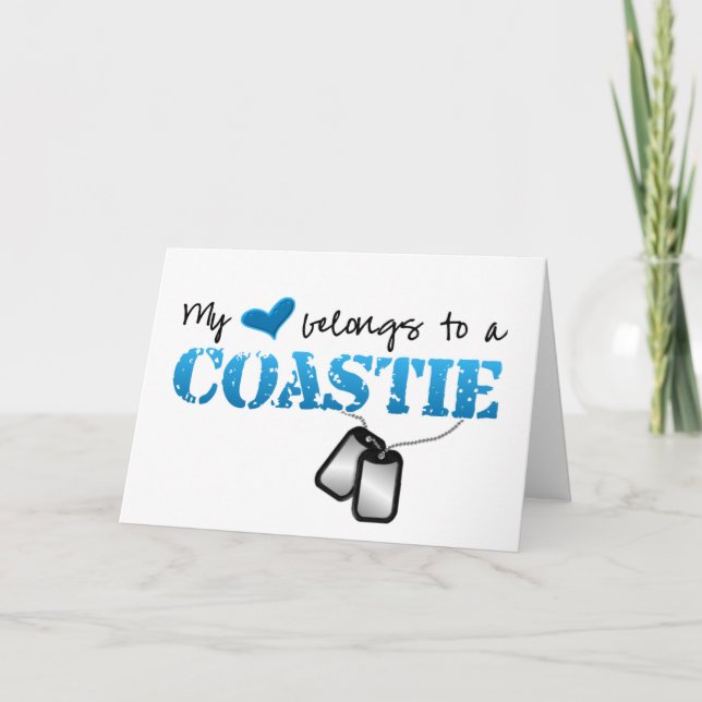 Cartes Pour Fêtes Annuelles Mon coeur appartient à une Coastie (Devant)