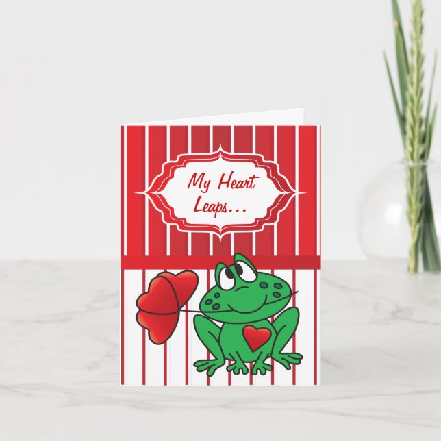 Cartes Pour Fêtes Annuelles Mon coeur saute pour vous - la grenouille de (Devant)