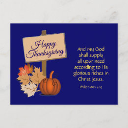 Cartes Pour Fêtes Annuelles Mon Dieu Apportera | BON THANKSGIVING chrétien
