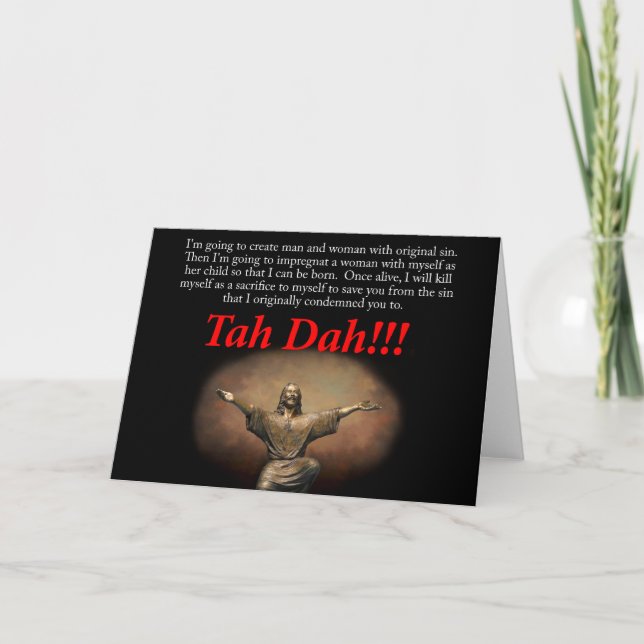Cartes Pour Fêtes Annuelles Mon Dieu. Tah Dah ! ! ! Noël (Devant)