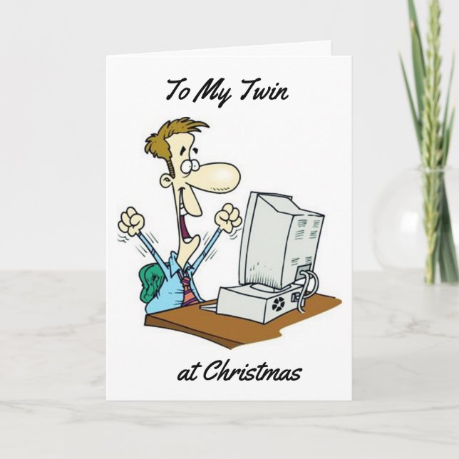 CARTES POUR FÊTES ANNUELLES MON ***FRÈRE JUMEAU*** À NOËL (Devant)
