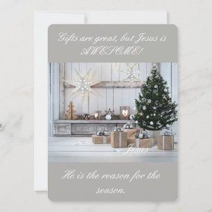 Cartes Pour Fêtes Annuelles Mon Jésus est la raison de la saison plat 5x7/2