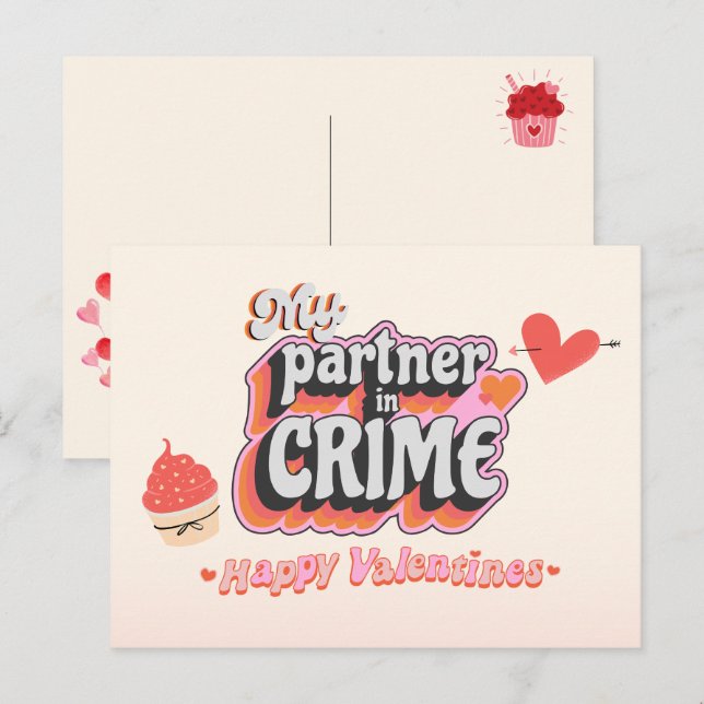 Cartes Pour Fêtes Annuelles Mon partenaire dans le crime (Devant / Derrière)