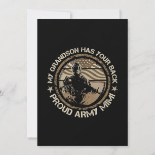 Cartes Pour Fêtes Annuelles Mon Petit-Fils A Ton Dos Fier Armée Mimi Militaire