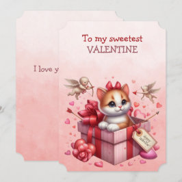 Cartes Pour Fêtes Annuelles Mon plus doux kitten de la Saint-Valentin dans une
