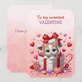 Cartes Pour Fêtes Annuelles Mon plus doux kitten de la Saint-Valentin dans une